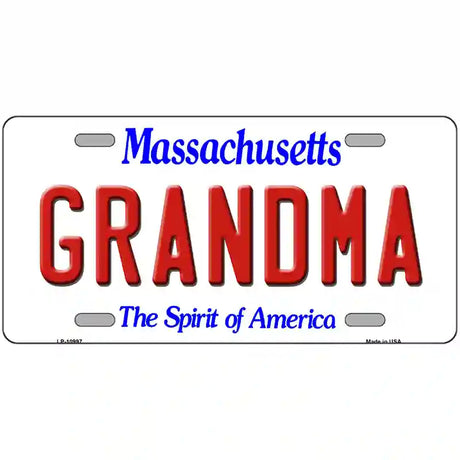 Grandma Massachusetts Metal Novelty License Plate 24" x 12" (LLP)