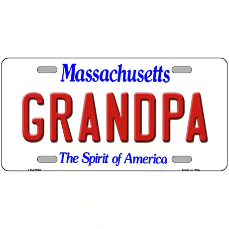 Grandpa Massachusetts Metal Novelty License Plate 24" x 12" (LLP)