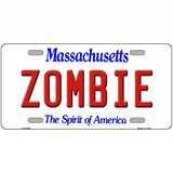 Zombie Massachusetts Metal Novelty License Plate 24" x 12" (LLP)