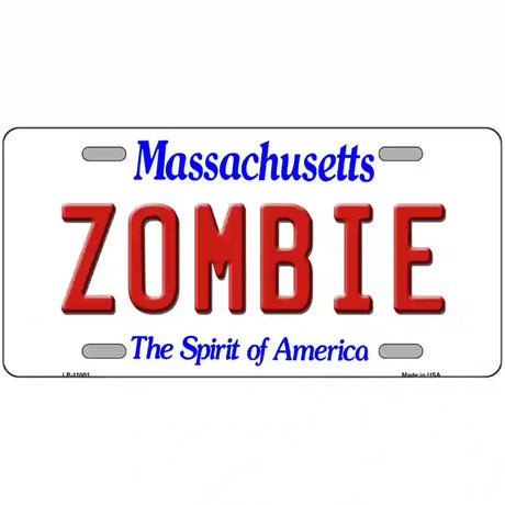 Zombie Massachusetts Metal Novelty License Plate 24" x 12" (LLP)