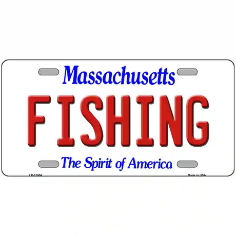 Fishing Massachusetts Metal Novelty License Plate 24" x 12" (LLP)