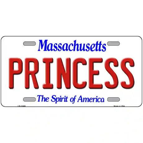 Princess Massachusetts Metal Novelty License Plate 24" x 12" (LLP)