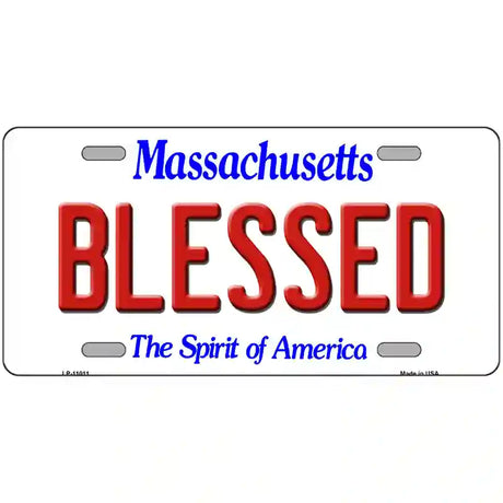 Blessed Massachusetts Metal Novelty License Plate 24" x 12" (LLP)