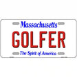 Golfer Massachusetts Metal Novelty License Plate 24" x 12" (LLP)