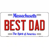 Best Dad Massachusetts Metal Novelty License Plate 24" x 12" (LLP)