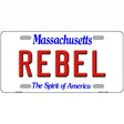 Rebel Massachusetts Metal Novelty License Plate 24" x 12" (LLP)