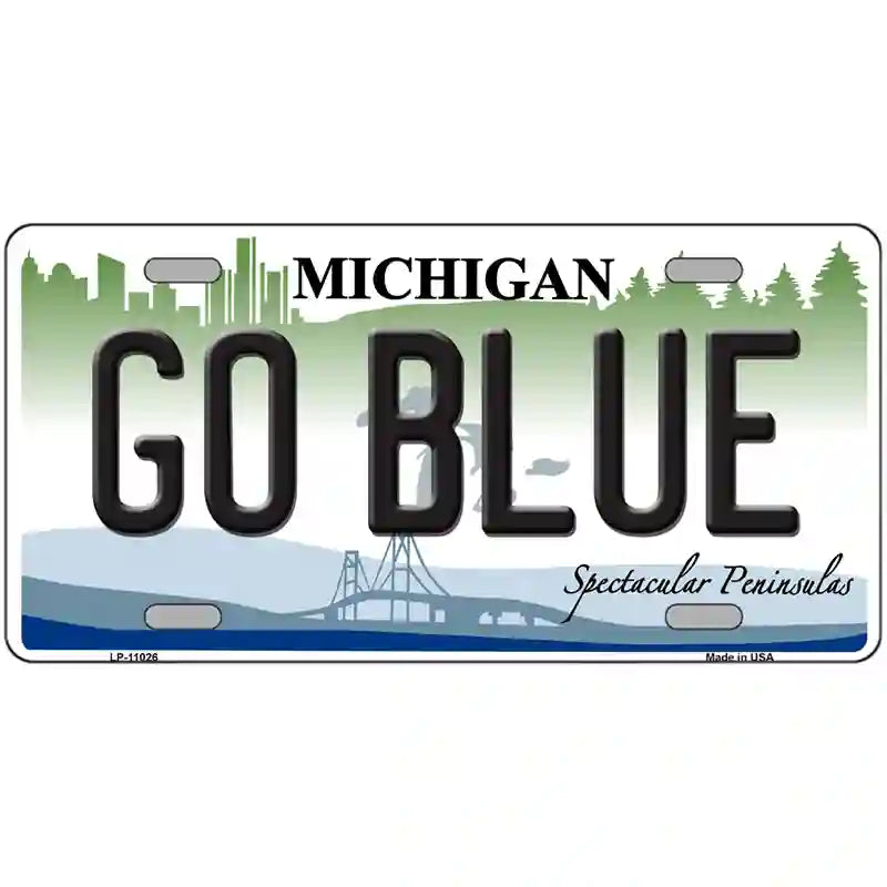 Go Blue Michigan Metal Novelty License Plate 24" x 12" (LLP)