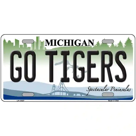 Go Tigers Michigan Metal Novelty License Plate 24" x 12" (LLP)