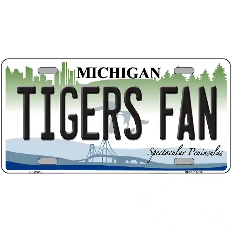 Tigers Fans Michigan Metal Novelty License Plate 24" x 12" (LLP)