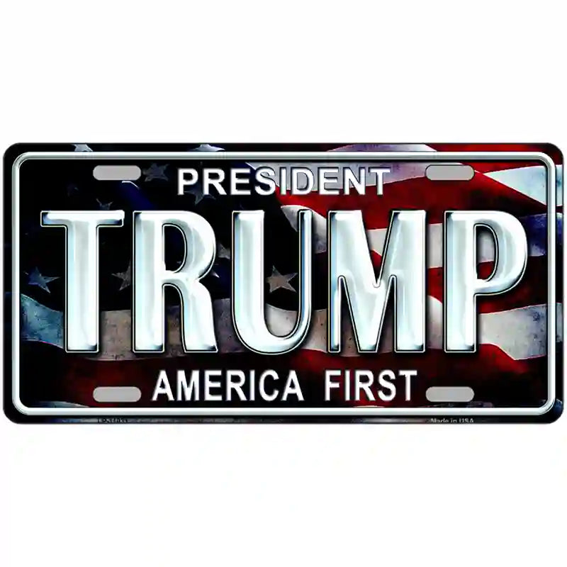 Trump America First Metal Novelty License Plate 24" x 12" (LLP)