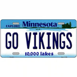 Go Vikings Minnesota Metal Novelty License Plate 24" x 12" (LLP)