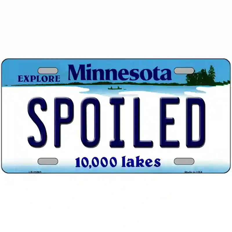 Spoiled Minnesota State Novelty License Plate 24" x 12" (LLP)