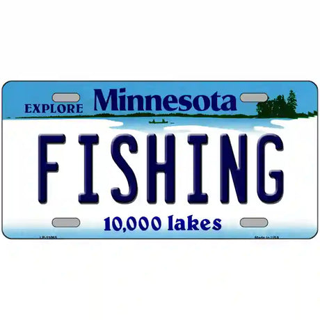 Fishing Minnesota State Novelty License Plate 24" x 12" (LLP)