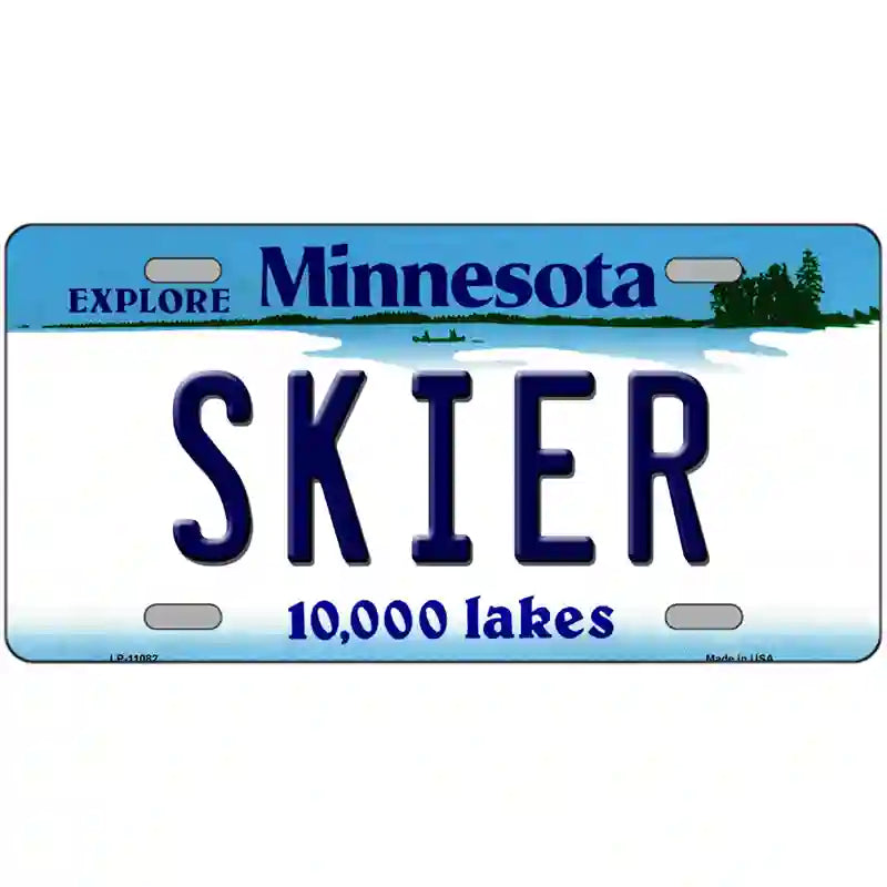 Skier Minnesota State Novelty License Plate 24" x 12" (LLP)