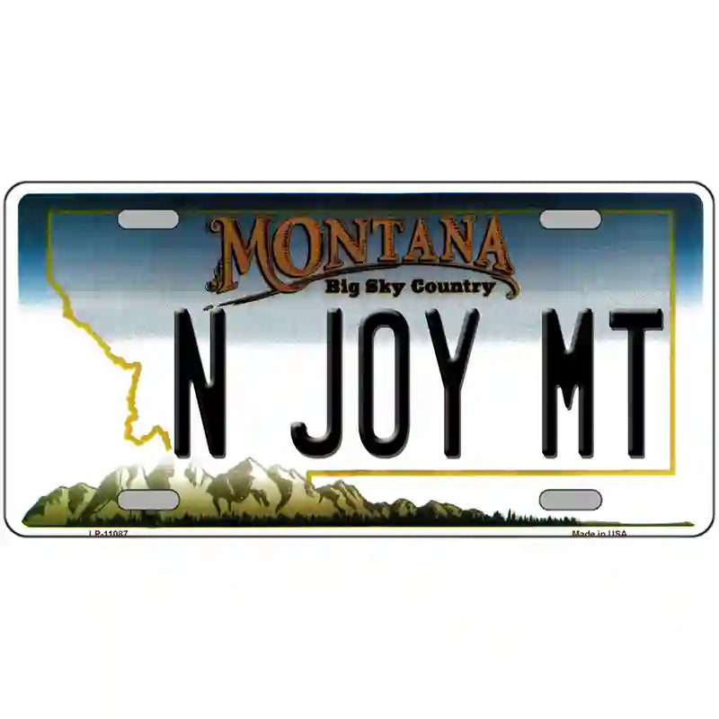 N Joy MT Montana State Novelty License Plate 24" x 12" (LLP)