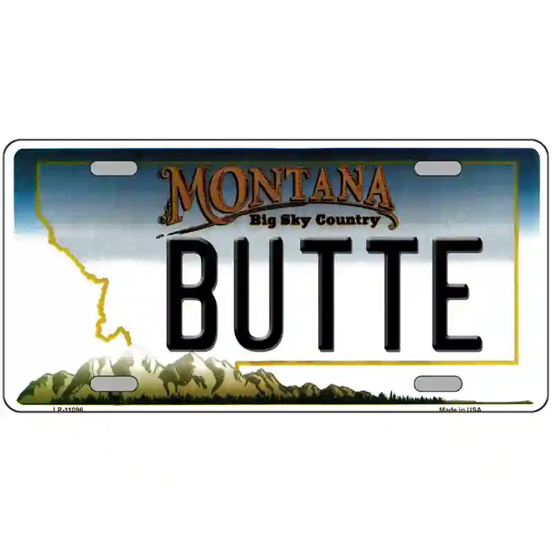 Butte Montana State Novelty License Plate 24" x 12" (LLP)