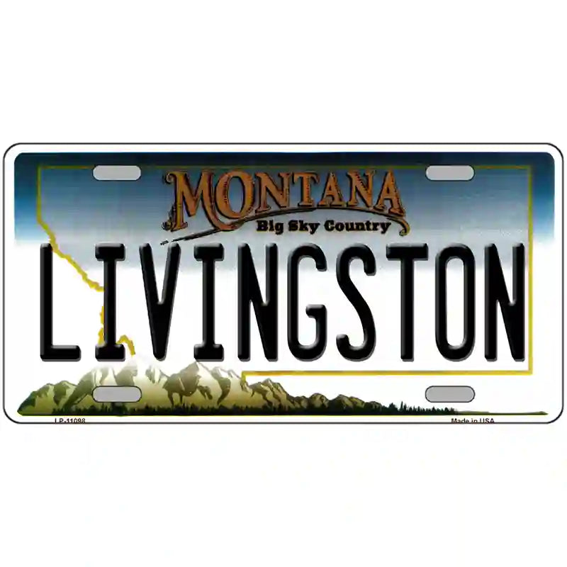 Livingston Montana State Novelty License Plate 24" x 12" (LLP)