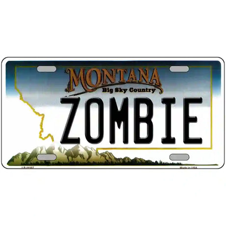 Zombie Montana State Novelty License Plate 24" x 12" (LLP)