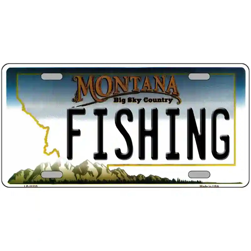 Fishing Montana State Novelty License Plate 24" x 12" (LLP)
