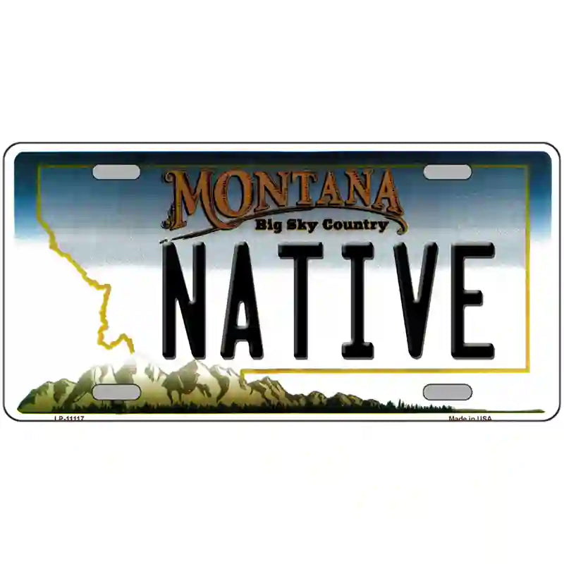 Native Montana State Novelty License Plate 24" x 12" (LLP)