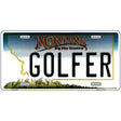 Golfer Montana State Novelty License Plate 24" x 12" (LLP)