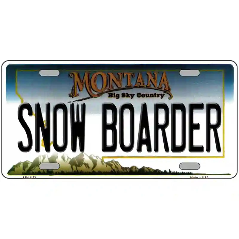 Snow Boarder Montana State Novelty License Plate 24" x 12" (LLP)