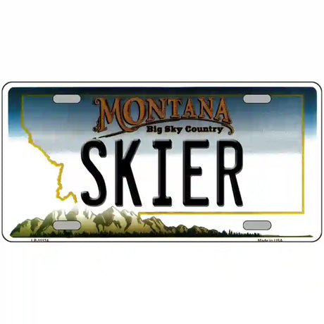 Skier Montana State Novelty License Plate 24" x 12" (LLP)