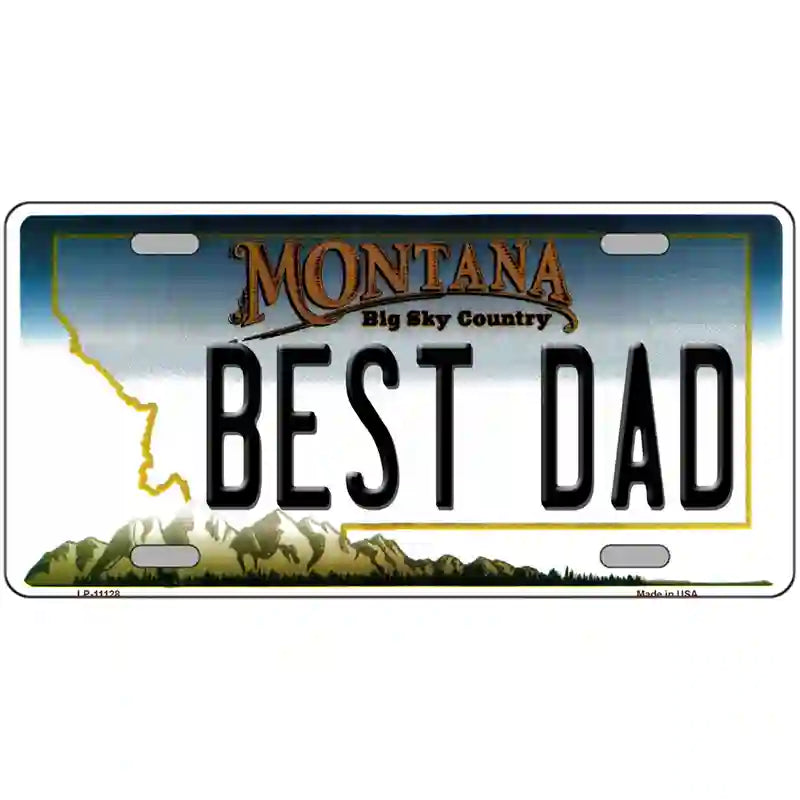 Best Dad Montana State Novelty License Plate 24" x 12" (LLP)