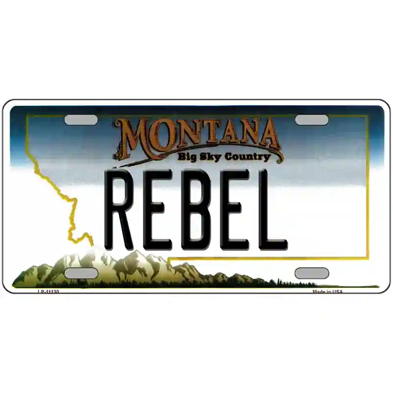 Rebel Montana State Novelty License Plate 24" x 12" (LLP)