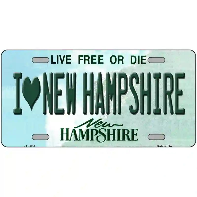 I Love New Hampshire State License Plate 24" x 12" (LLP)