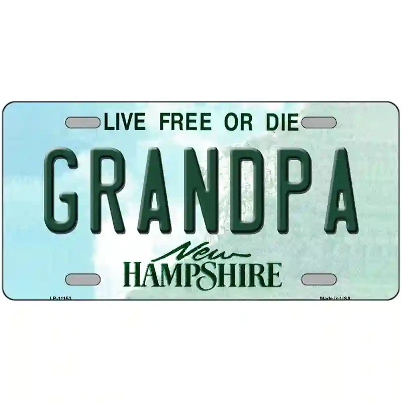 Grandpa New Hampshire State License Plate 24" x 12" (LLP)