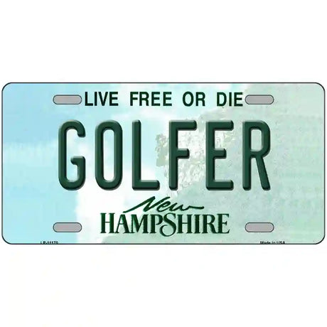 Golfer New Hampshire State License Plate 24" x 12" (LLP)