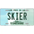 Skier New Hampshire State License Plate 24" x 12" (LLP)