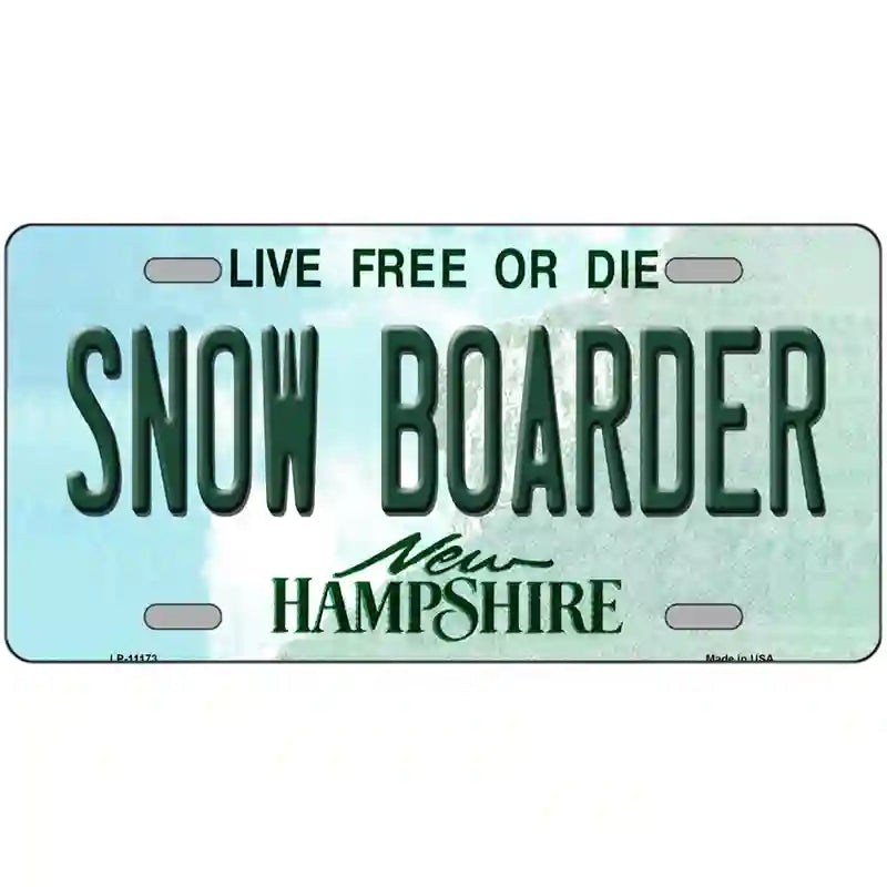 Snow Boarder New Hampshire State License Plate 24" x 12" (LLP)