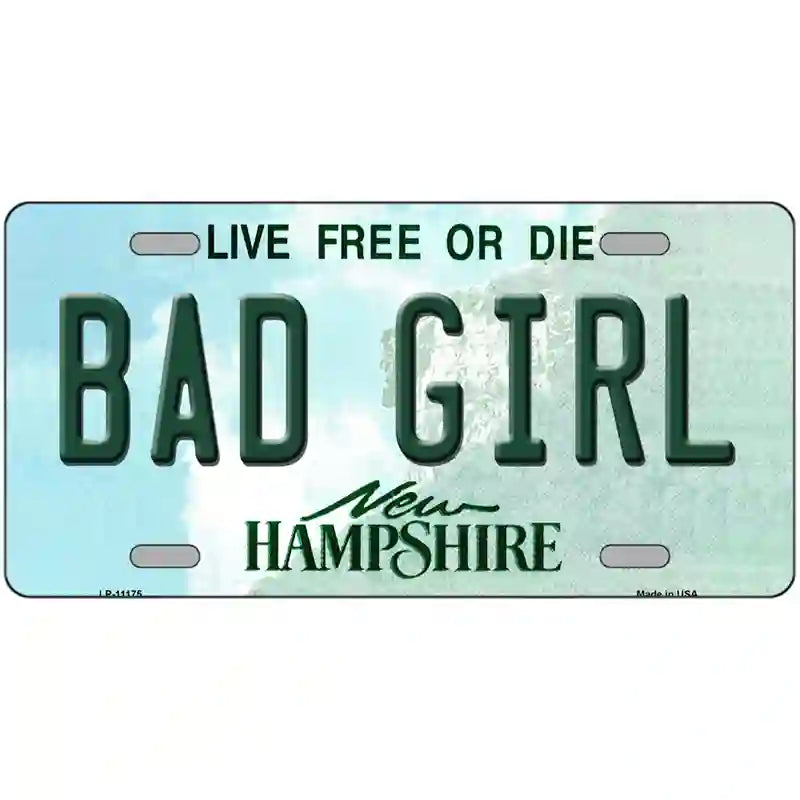 Bad Girl New Hampshire State License Plate 24" x 12" (LLP)