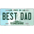 Best Dad New Hampshire State License Plate 24" x 12" (LLP)