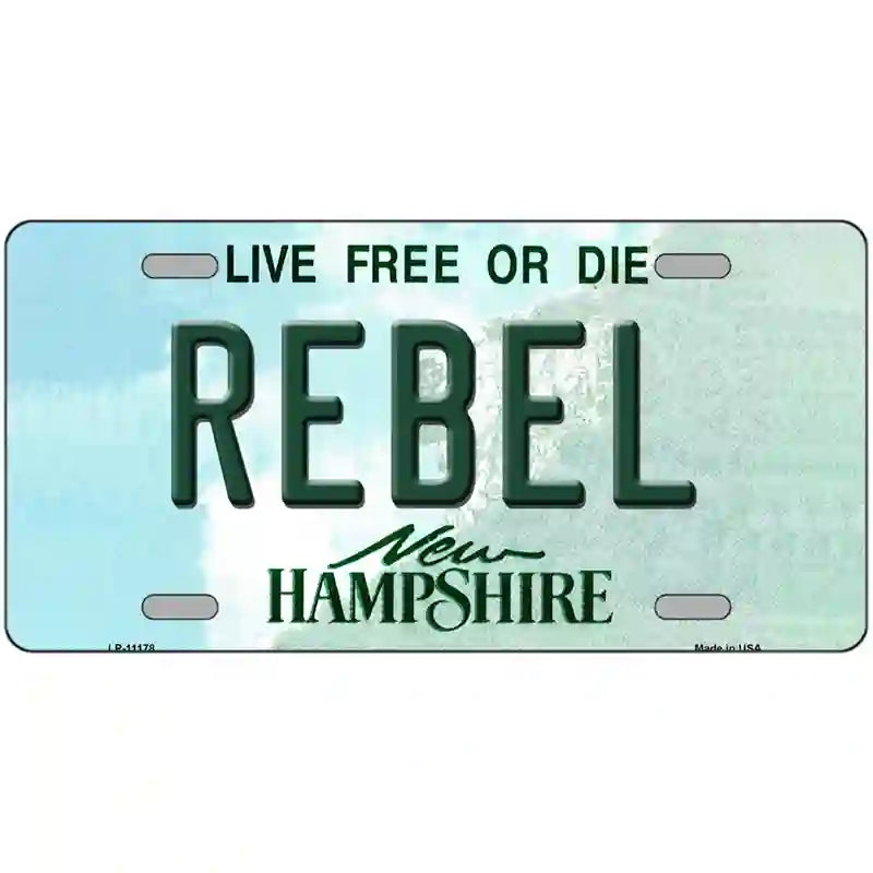 Rebel New Hampshire State License Plate 24" x 12" (LLP)