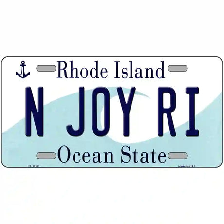 N Joy RI Rhode Island State License Plate Novelty License Plate 24" x 12" (LLP)