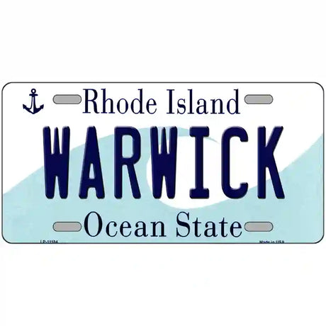 Warwick Rhode Island State License Plate Novelty License Plate 24" x 12" (LLP)