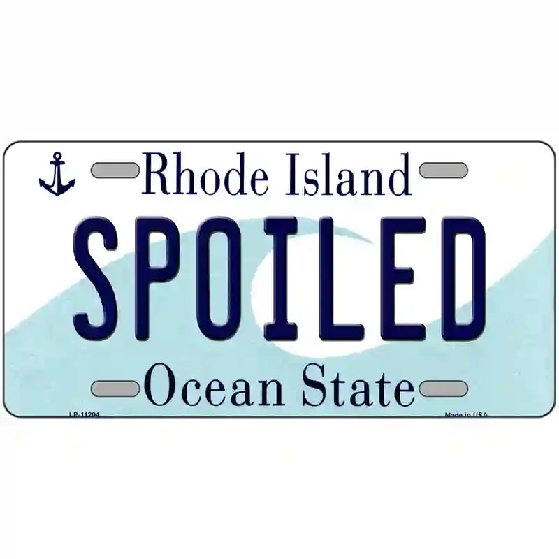 Spoiled Rhode Island State License Plate Novelty License Plate 24" x 12" (LLP)