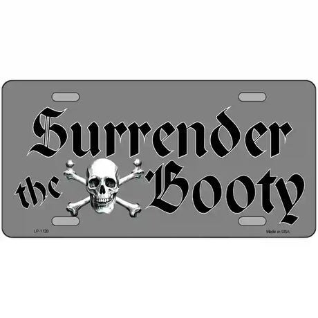 Surrender The Booty Novelty Metal License Plate 24" x 12" (LLP)