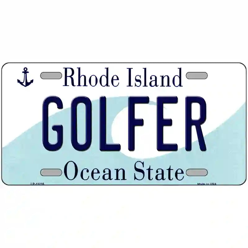 Golfer Rhode Island State License Plate Novelty License Plate 24" x 12" (LLP)