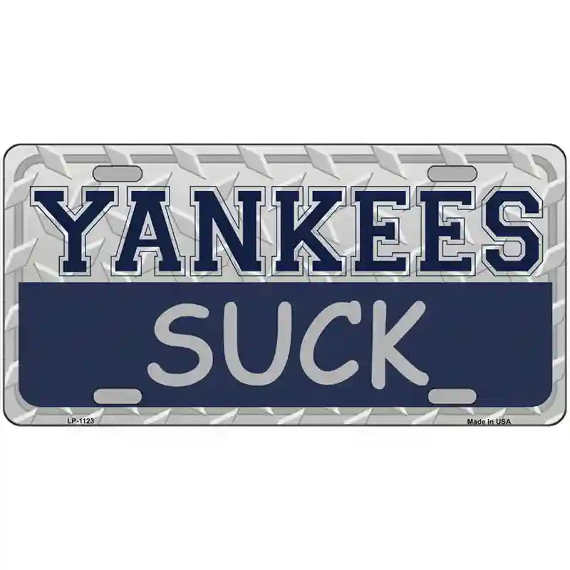 Yankees Suck Novelty Metal License Plate 24" x 12" (LLP)