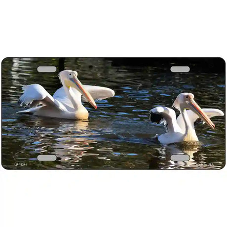 Pelican Two On Water Novelty Metal License Plate 24" x 12" (LLP)