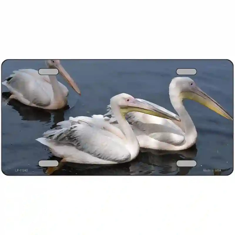 Pelican Three On Water Novelty Metal License Plate 24" x 12" (LLP)