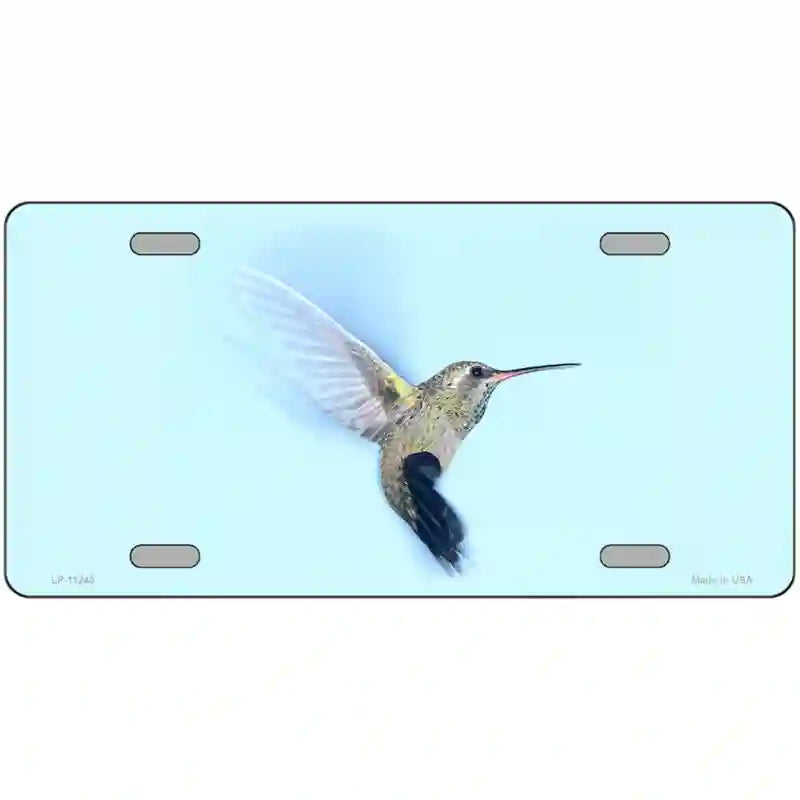 Hummingbird In Flight, Blue Novelty Metal License Plate 24" x 12" (LLP)