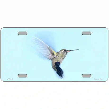 Hummingbird In Flight, Blue Novelty Metal License Plate 24" x 12" (LLP)