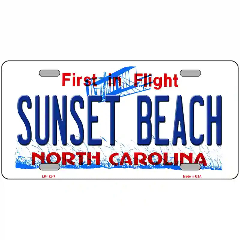 Sunset Beach North Carolina State Novelty Metal License Plate 24" x 12" (LLP)