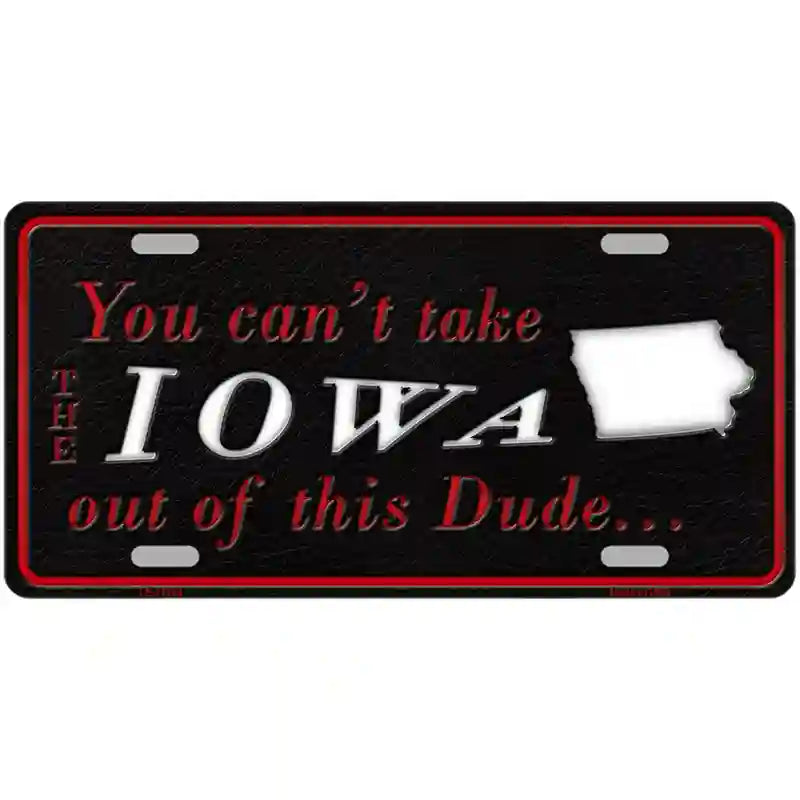 Iowa Dude Novelty Metal License Plate 24" x 12" (LLP)