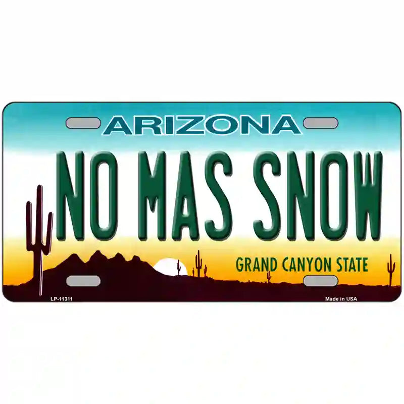 No Mas Snow Novelty License Plate 24" x 12" (LLP)